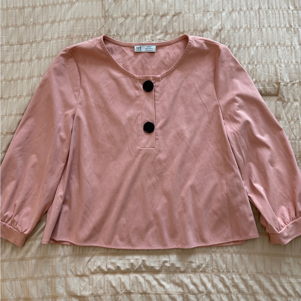 Zara Suede Pink Blouse